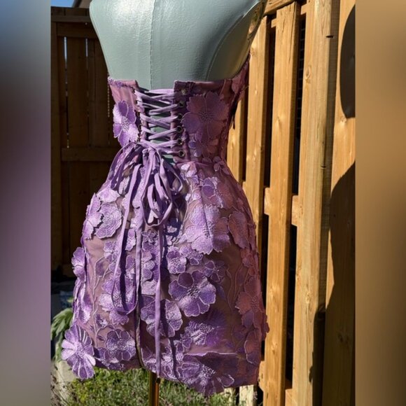 🆕 BRONX & BANCO 🧿 NWOT Jasmine Maraya Lilac Mini Dress - Sz XS US 2 - Picture 9 of 16